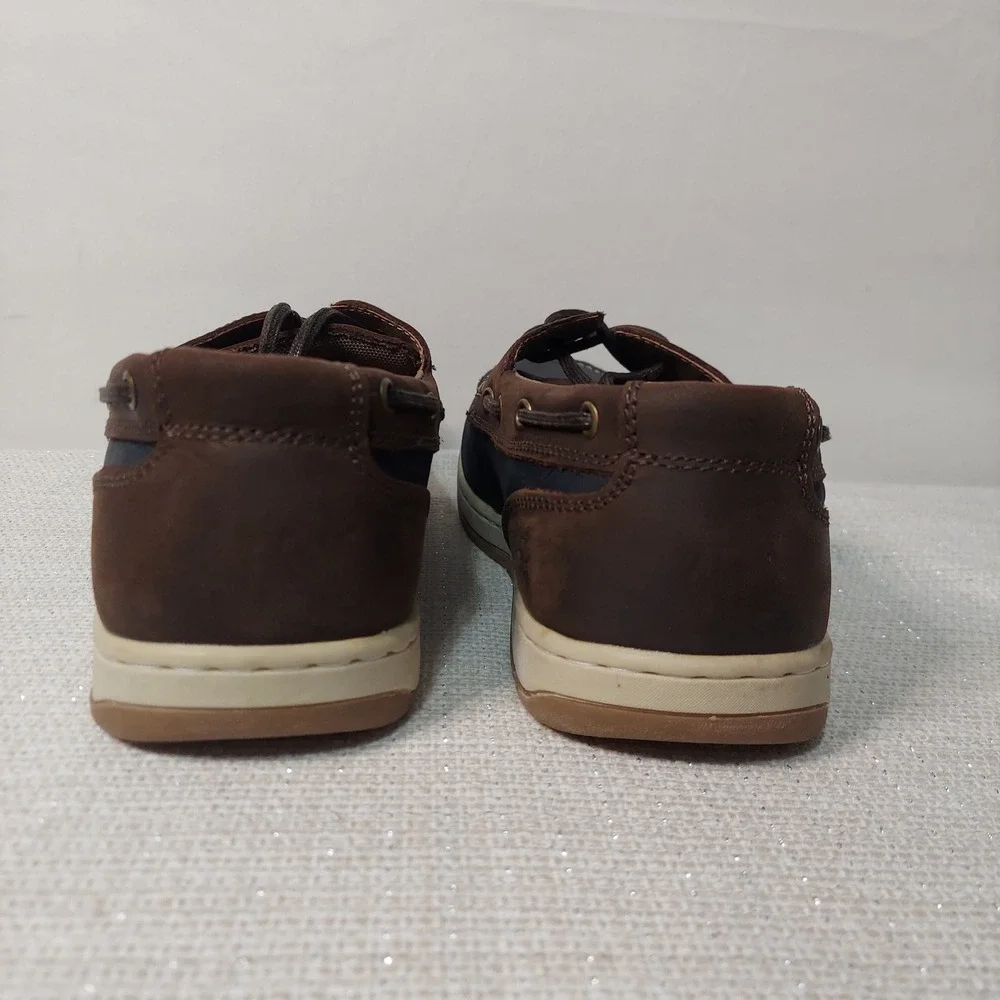 New Nunn Bush Mens Dual Comfort Leather Boat Shoes Navy‎ Brown Men 10M Loafers
